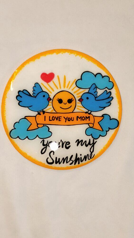 Mother's Day Special - "I Love You Mom" Hand-Painted Fridge Magnet (4 Inches)